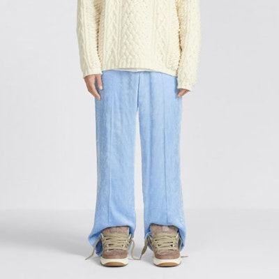DIOR By Erl Corduroy Straight-Leg Casual Pants Blue 313C104A5699-C510 Sizing DIOR By Erl Corduroy Straight-Leg Casual Pants Blue 313C104A5699-C510
