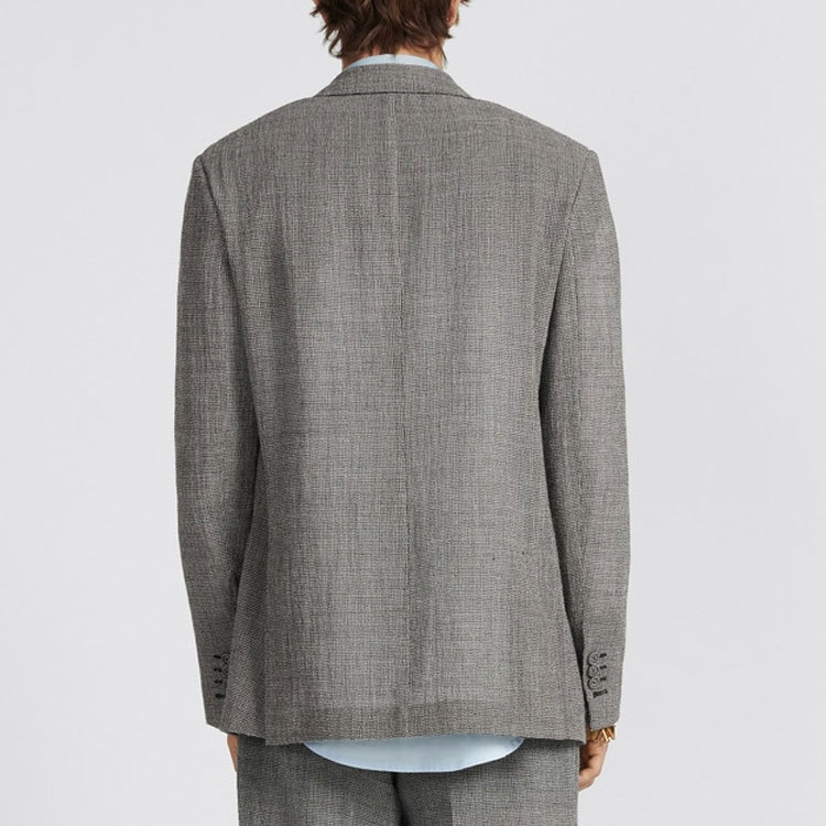 DIOR By Erl Houndstooth Single-Breasted Suit Jacket Grey  Blazer. 313C240A5690-C980 圖 6
