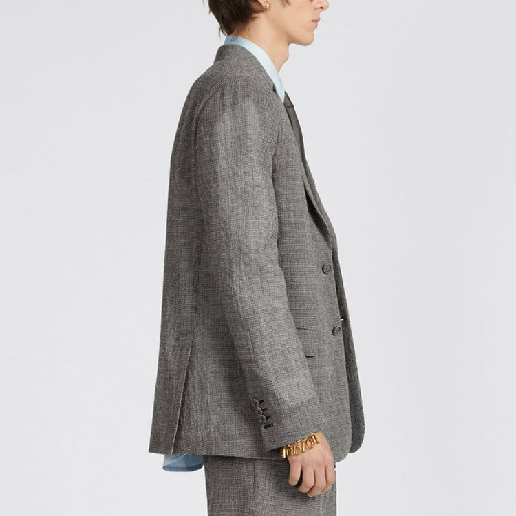 DIOR By Erl Houndstooth Single-Breasted Suit Jacket Grey  Blazer. 313C240A5690-C980 圖 7