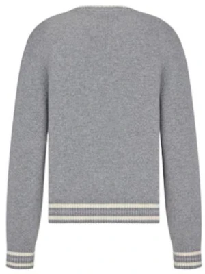 DIOR by ERL SS23 Grey Knit Pullover Crewneck Sweater with Logo Print 313M660AT516-C880 Lookbook DIOR by ERL SS23 Grey Knit Pullover Crewneck Sweater with Logo Print 313M660AT516-C880