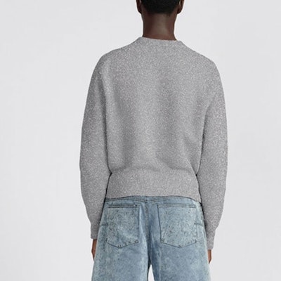 DIOR by ERL SS23 Metallic Letter Patch Knit Sweater Grey . 313M656AT523-C080 Purchase DIOR by ERL SS23 Metallic Letter Patch Knit Sweater Grey . 313M656AT523-C080