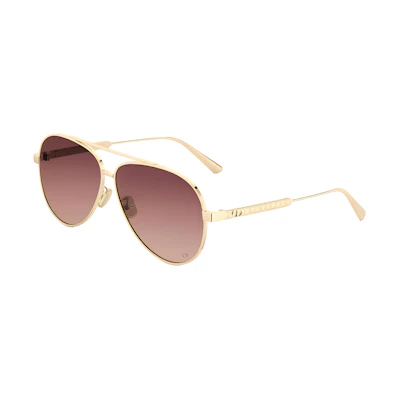 DIOR Cannage Logo Metal Aviator Sunglasses Unisex Gold DiorCannage A1U-B0F2