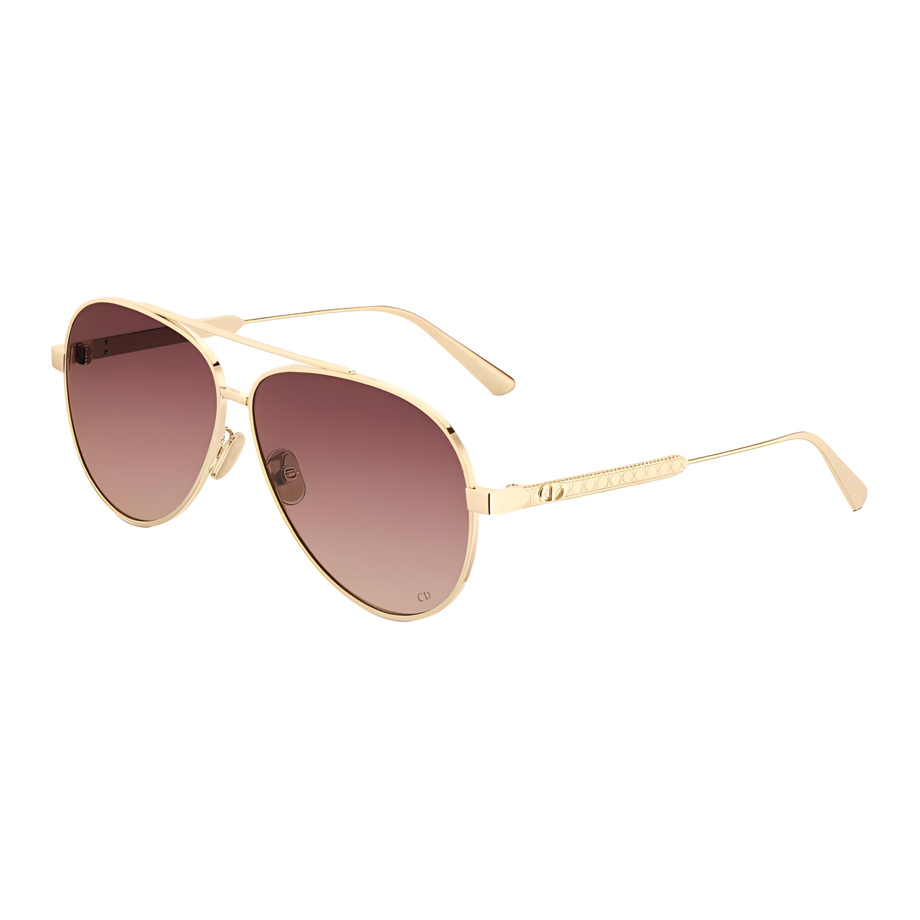 Order DIOR Gafas de Sol Aviador Metálicas Unisex Doradas Logo Cannage DiorCannage A1U-B0F2
