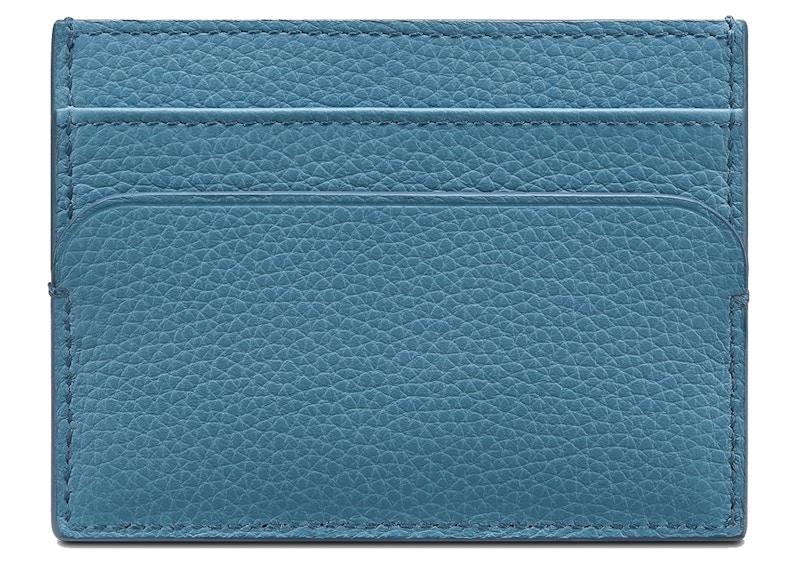 Order Dompet Kartu Dior (4 Slot) Kulit Anak Sapi Sapi Biji-Bijian Biru Tua