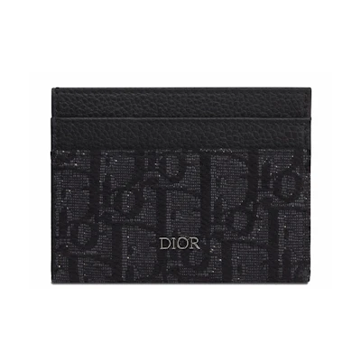 Dior Card Holder Oblique Jacquard Black