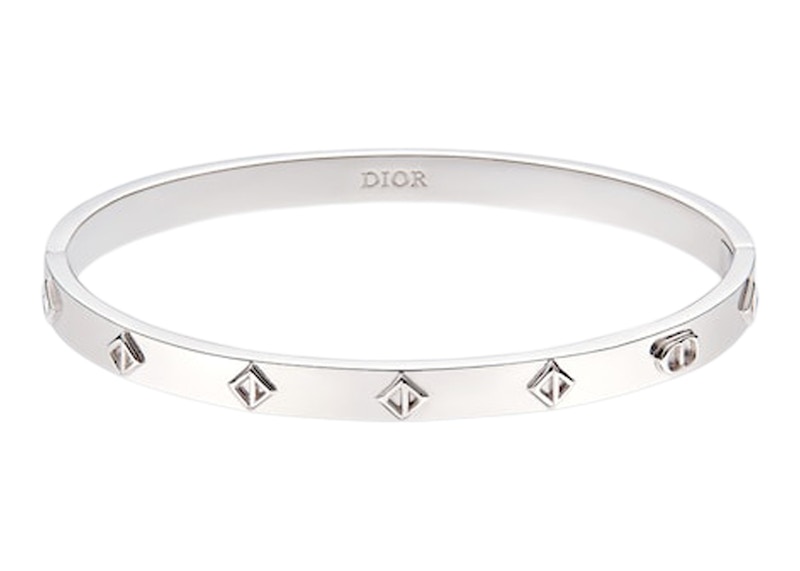 Dior CD Diamond Bangle Bracelet Silver