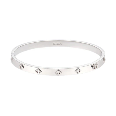 Dior CD Diamond Bangle Bracelet Silver