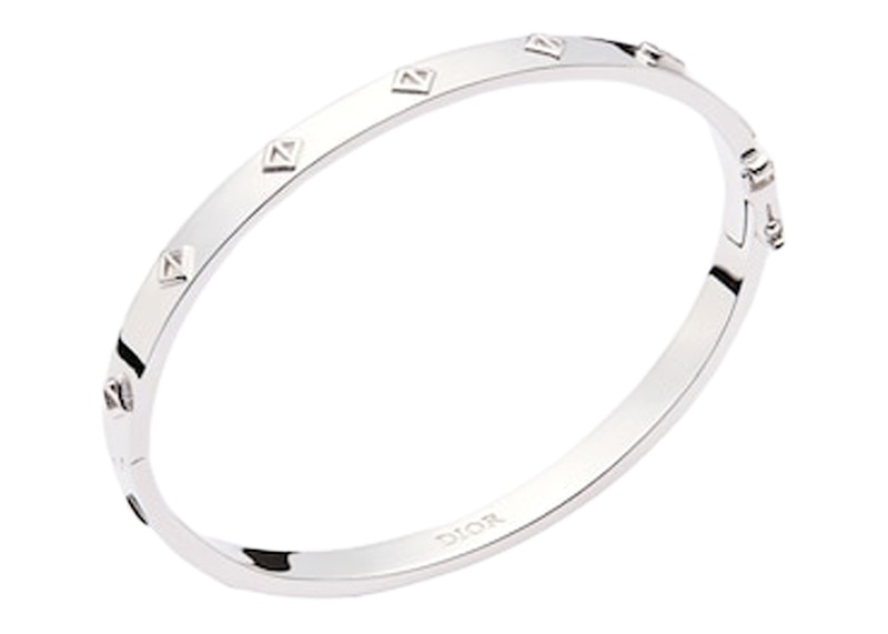 Dior CD Diamond Bangle Bracelet Silver 圖 2