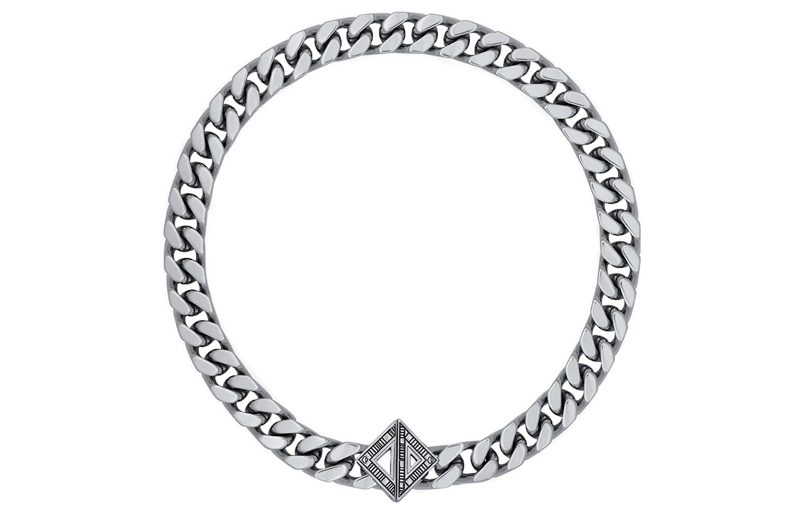 DIOR CD Diamond Chain Link Necklace Silver for Men. N1637HOMMT-D200 圖 2