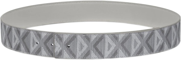 DIOR CD Diamond Reversible Belt Grey Canvas Leather 4cm. 4804ZZCDP-H42E DIOR CD Diamond Reversible Belt Grey Canvas Leather 4cm. 4804ZZCDP-H42E
