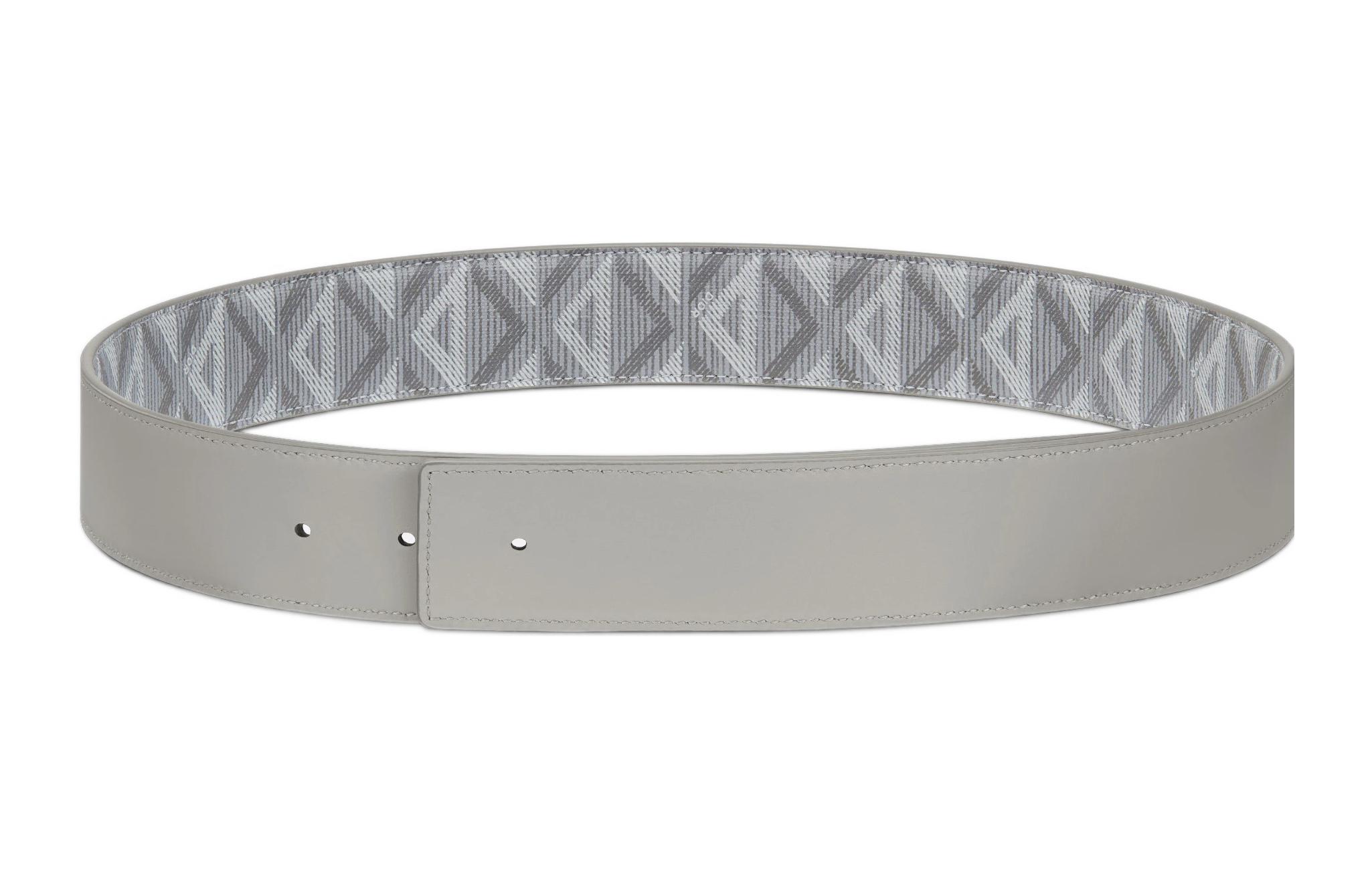 Lookbook ディオール CD ダイヤモンド リバーシブル ベルト グレー キャンバス レザー 4cm 4804ZZCDP-H42E