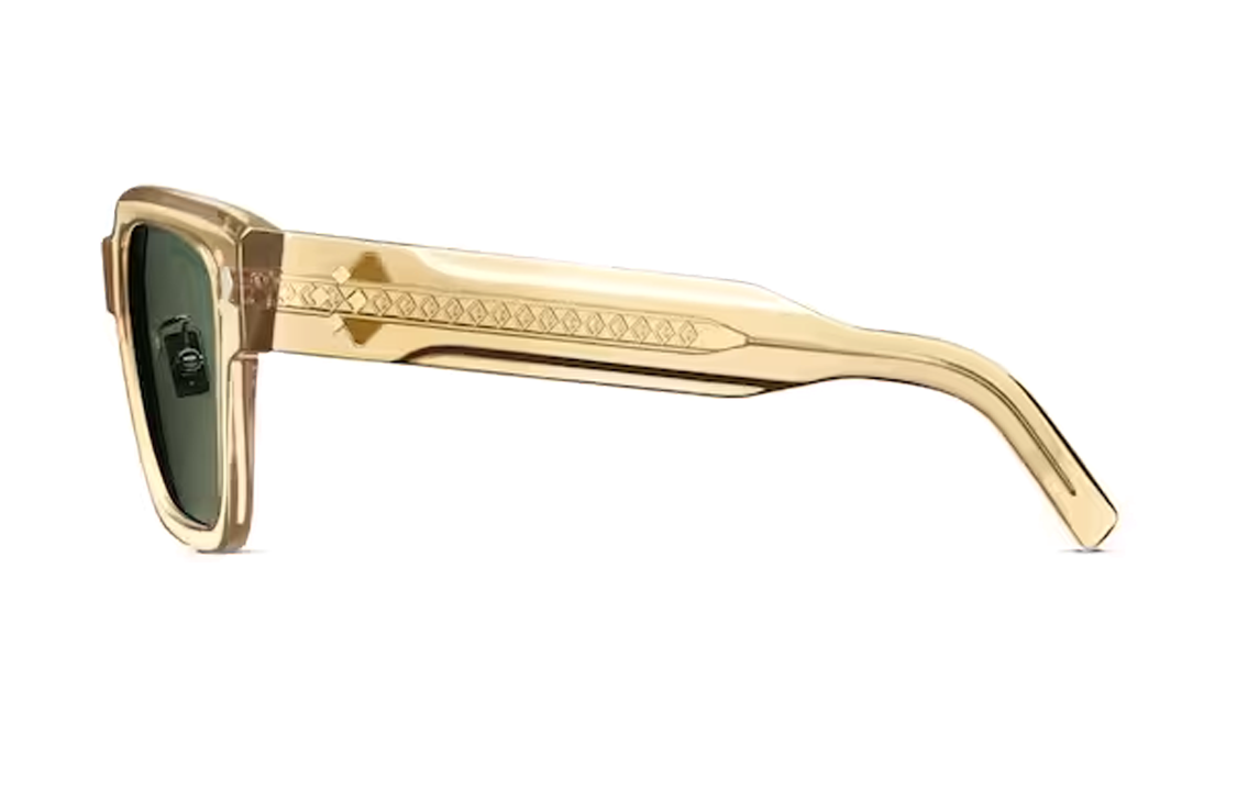 Lookbook ディオール CD ダイヤモンド S3F スクエア メタル サングラス 透明イエロー CDDMS3FXR-78C0