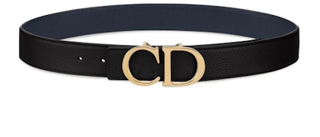 DIOR CD Gold Buckle Double-Sided Grain Leather Belt Black 3.5cm 4353ORTAM-H16Q DIOR CD Gold Buckle Double-Sided Grain Leather Belt Black 3.5cm 4353ORTAM-H16Q