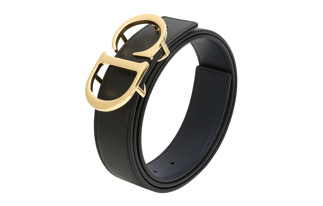 Purchase Cinturón de Cuero Dior CD Hebilla Dorada Reversible Negro 3.5cm 4353ORTAM-H16Q