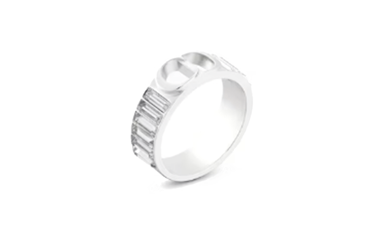 Shop DIOR Cincin Logo CD Icon Brass Perak Lelaki R1556HOMMT-D001