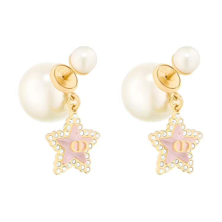 Dior CD Logo Glass Resin Earrings Unisex Couple Gold/White/Silver/Macaroon Pink E4388WOMCYD19K