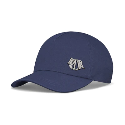 DIOR CD Logo Snap Cotton Baseball Cap Navy Blue - Men 483C901B4511_C580
