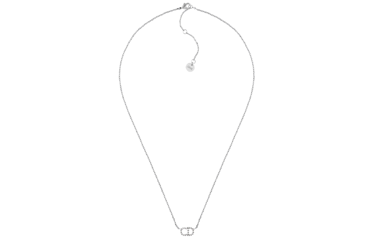 DIOR CD Series Silver Crystal Logo Necklace Unisex Couples Edition N0717CDLCY-D102 圖 2