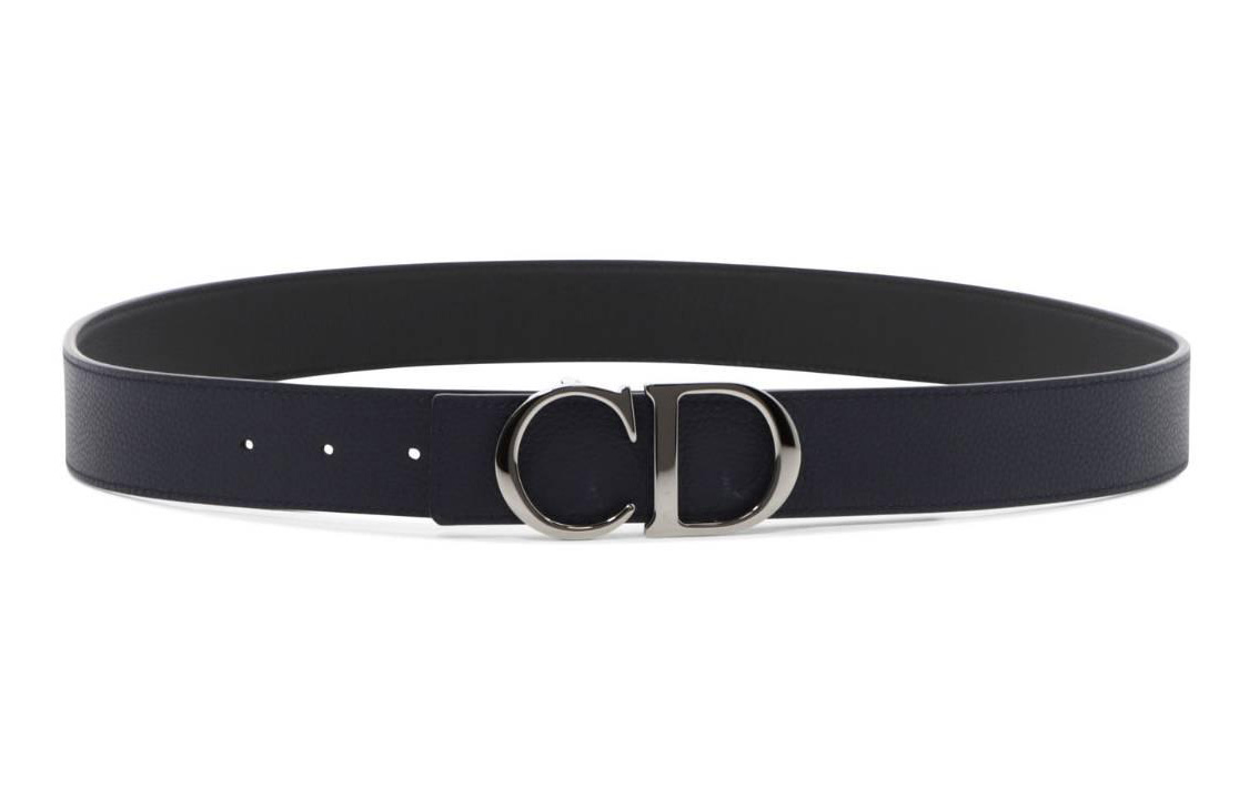 Lookbook DIOR CD Tali Pinggang Kulit Hitam Lelaki Gesper Perak. 4353RUTAMH16Q