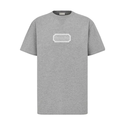 DIOR Christian Couture Relaxed-Fit Grey T-Shirt Casual Short Sleeve Tee. 343J696C0554-C880