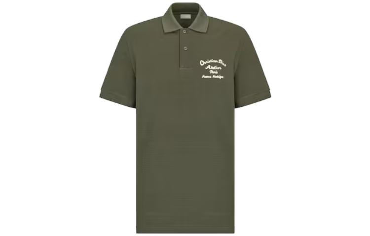 DIOR Christian Dior Atelier Embroidered Polo Shirt Green  Short Sleeve. 293J832A0448-C680