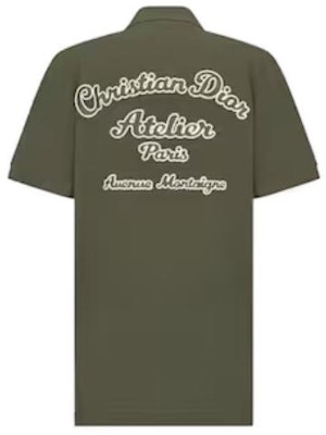 DIOR Christian Dior Atelier Embroidered Polo Shirt Green Short Sleeve. 293J832A0448-C680 Lookbook DIOR Christian Dior Atelier Embroidered Polo Shirt Green Short Sleeve. 293J832A0448-C680