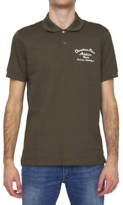 DIOR Christian Dior Atelier Embroidered Polo Shirt Green Short Sleeve. 293J832A0448-C680 Shop DIOR Christian Dior Atelier Embroidered Polo Shirt Green Short Sleeve. 293J832A0448-C680