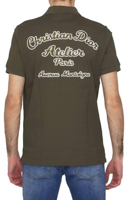 DIOR Christian Dior Atelier Embroidered Polo Shirt Green Short Sleeve. 293J832A0448-C680 Purchase DIOR Christian Dior Atelier Embroidered Polo Shirt Green Short Sleeve. 293J832A0448-C680