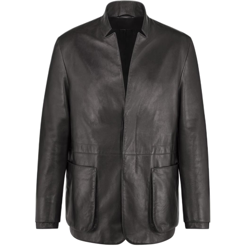 DIOR Christian Dior Black Loose-Fit High-Collar Button-Up Jacket 493L414A0762-C900