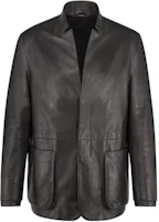 DIOR Christian Dior Black Loose-Fit High-Collar Button-Up Jacket 493L414A0762-C900 DIOR Christian Dior Black Loose-Fit High-Collar Button-Up Jacket 493L414A0762-C900