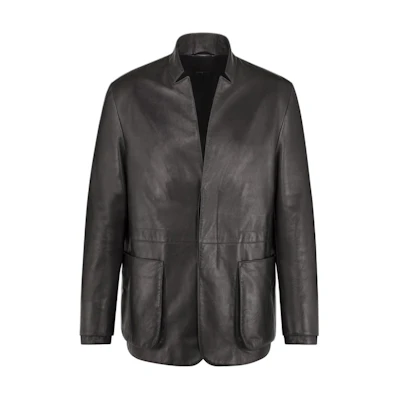 DIOR Christian Dior Black Loose-Fit High-Collar Button-Up Jacket 493L414A0762-C900