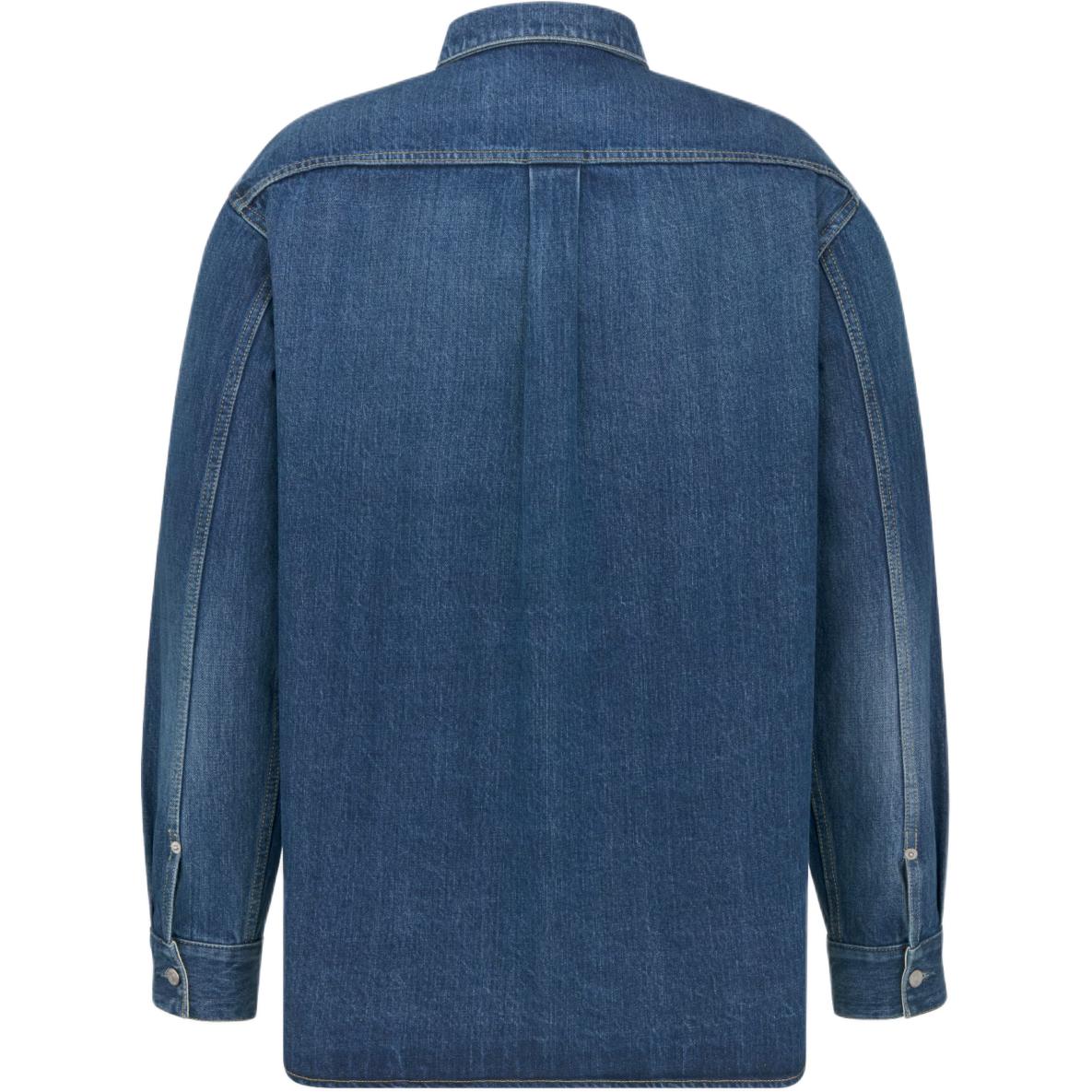 Lookbook DIOR 克里斯汀迪奧 男裝藍色刺繡Logo長袖襯衫Button-Up。 443D587AY556-C580