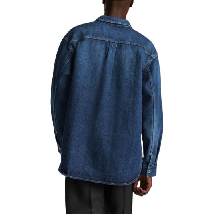 Details for DIOR 克里斯汀迪奧 男裝藍色刺繡Logo長袖襯衫Button-Up。 443D587AY556-C580