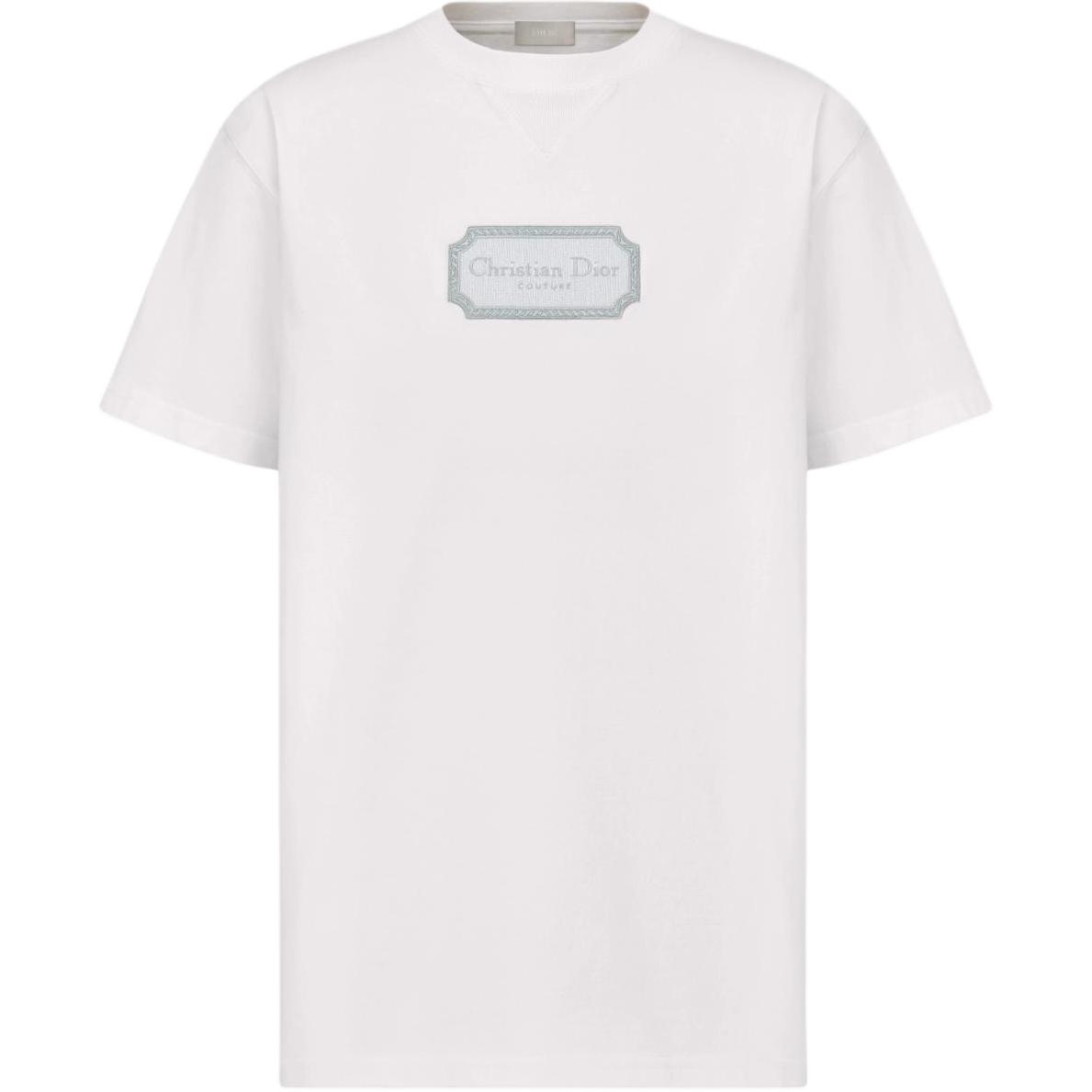 DIOR Christian Dior Couture Logo Cotton Crewneck Short Sleeve T-Shirt White Mens. 343J696C0554-C088