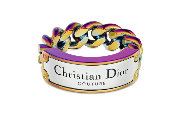 DIOR Christian Dior Metal Chain-Link Ring for Men. R1475HOMMT-D395