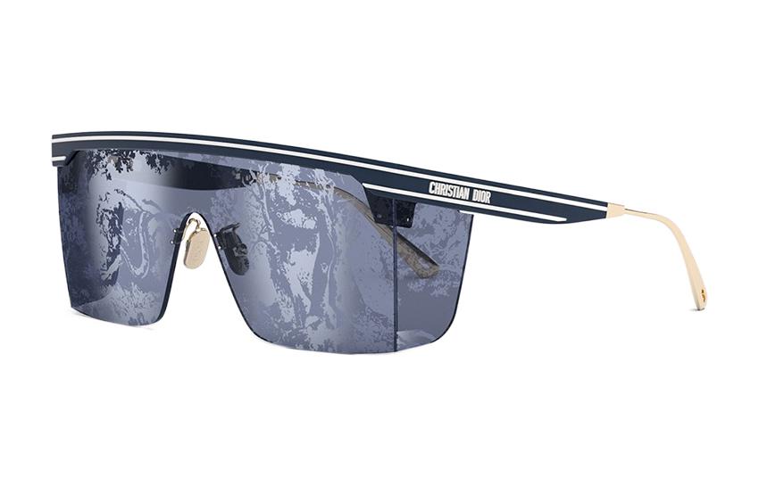 DIOR CLUB M1U Blue Toile de Jouy Rectangular Sunglasses Unisex Couple Style Blue DIORCLUB-M1U-31B4