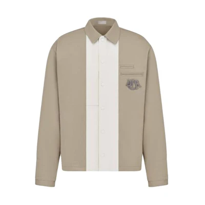Dior Coach Jacket Beige Colorblock Single-Breasted Logo Long Sleeve 483D485AY545-C180