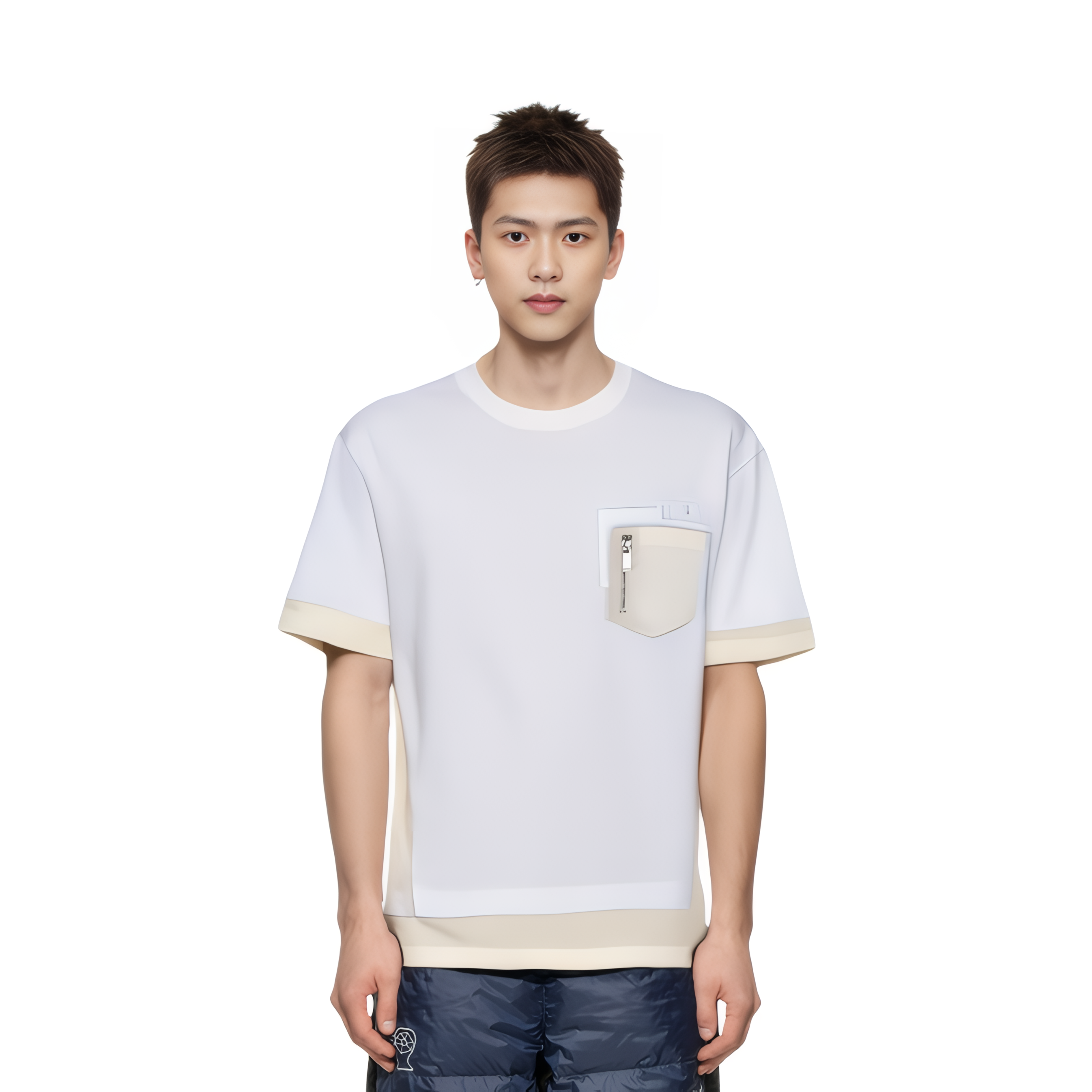 Purchase Dior Colorblock Crewneck Loose-Fit T-Shirt White 213J669A0554-C080