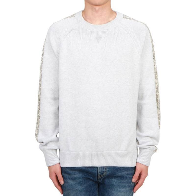 DIOR Colorblock Fitted Crewneck Pullover Sweatshirt Men’s Grey 113M638AT187-880