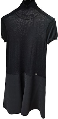 DIOR Colorblock Mid-Length Half-Turtleneck Dress Women Black Short Sleeve. 6H24611AM59-1901 Order DIOR Colorblock Mid-Length Half-Turtleneck Dress Women Black Short Sleeve. 6H24611AM59-1901