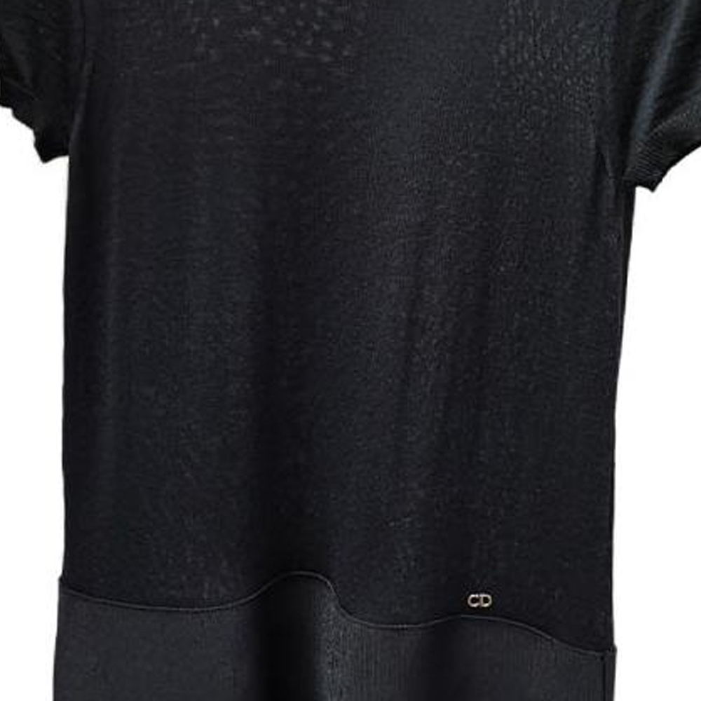 Purchase DIOR 拼色中長款半高領連身裙 女款 黑色短袖 6H24611AM59-1901