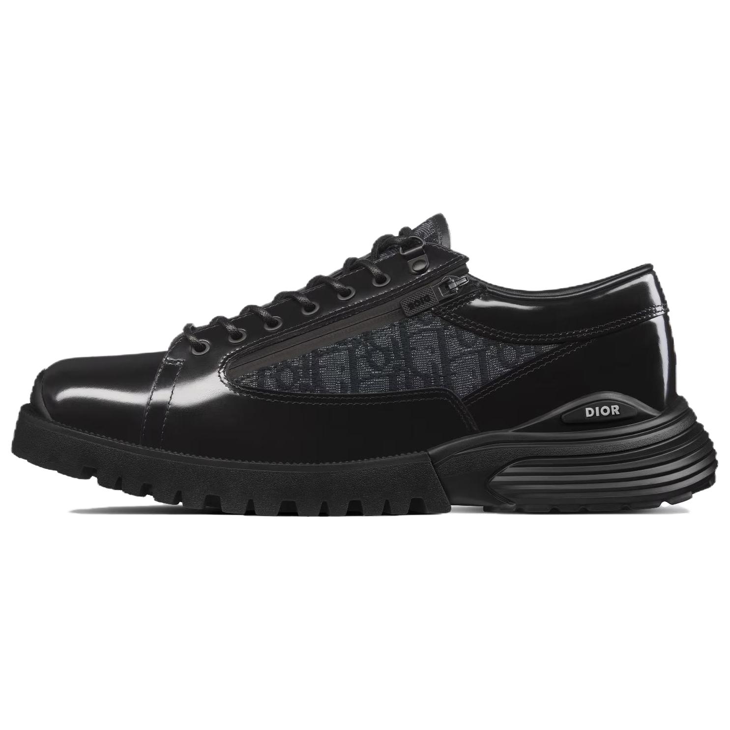 DIOR Combat Leather Lace-Up Low-Top Casual Shoes Black . 3DE379ZXF_H969