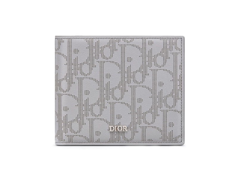 Dior Compact Wallet Oblique Jacquard Gray