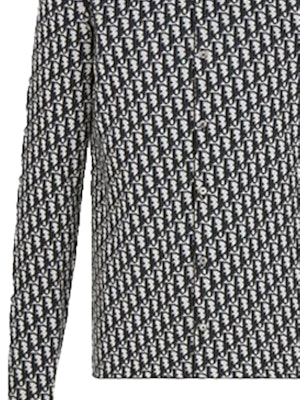 迪奥男士棉质logo印花长袖衬衫 米白/海军蓝 023M550AT099-C185 Cheap 迪奥男士棉质logo印花长袖衬衫 米白/海军蓝 023M550AT099-C185