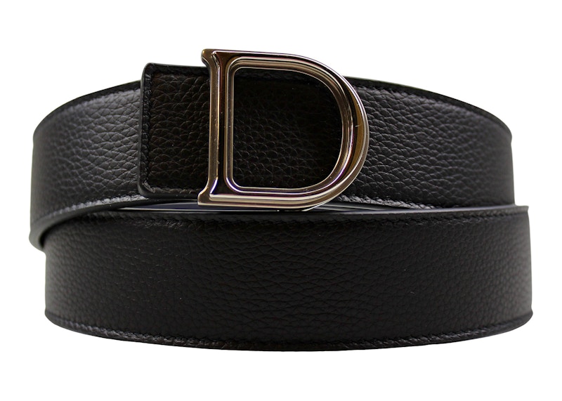 Dior D Buckle Belt Leather Navy/Gold-tone