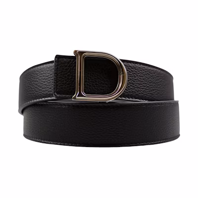 Dior D Buckle Belt Leather Navy/Gold-tone
