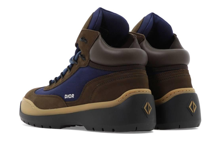 Shop Dior Dean 踝靴『棕色海軍藍』3BO284ZPF-H765