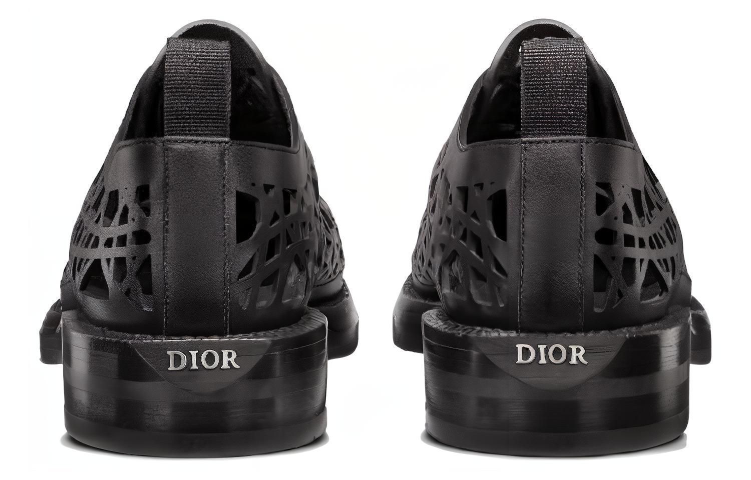 Purchase DIOR 迪奧 Carlo 牛皮革 曲紋藤格紋 德比鞋 男款 黑色