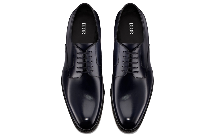 Shop Kasut Dior Derby 'Navy Blue Suede' 3DE287YON_H500