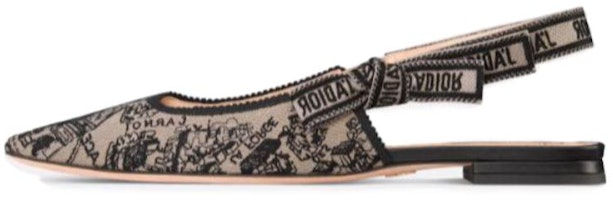 Dior J'Adior Women's Ballet Flat 'Black Beige' KDB660KPY_S37U Dior J'Adior Women's Ballet Flat 'Black Beige' KDB660KPY_S37U